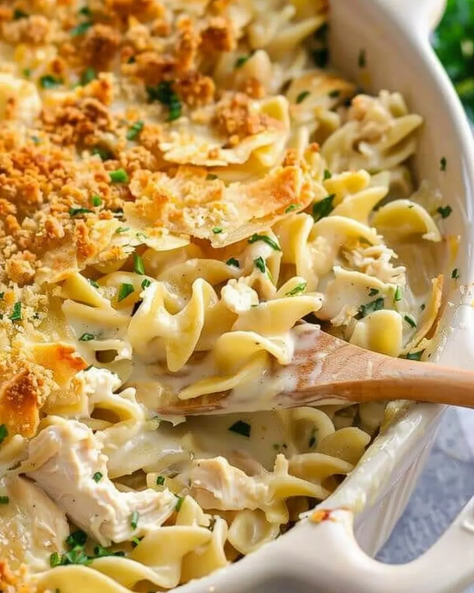 Chicken Noodle Casserole: Easy Comfort Food with Turkey Bacon and Chicken Ham