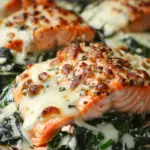 Baked Salmon with Spinach and Mozzarella Bliss