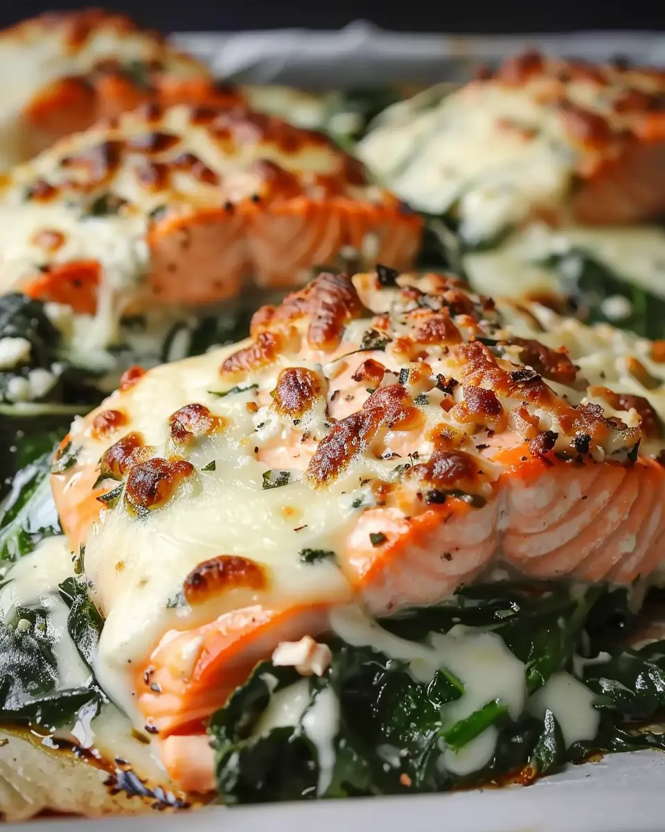 Baked Salmon with Spinach: Indulgent Mozzarella Bliss Recipe
