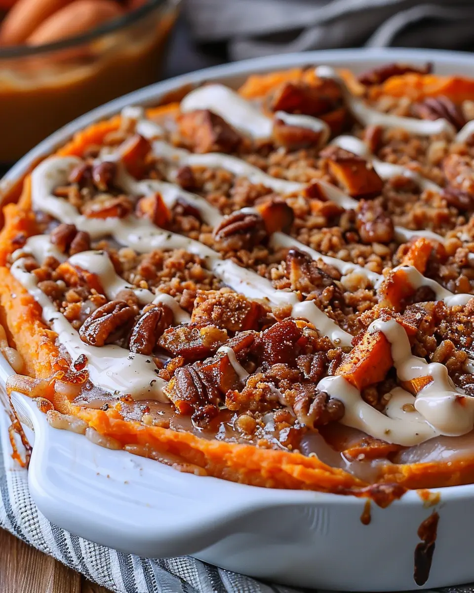 Scalloped Sweet Potato Casserole with Brown Sugar Sauce Delight