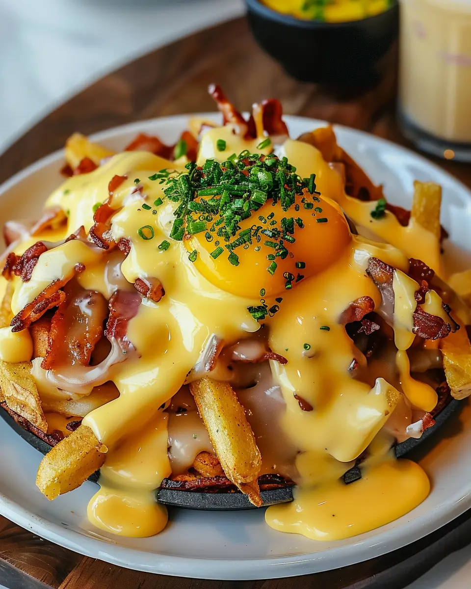 Breakfast Poutine: Indulgent Turkey Bacon and Chicken Ham Delight