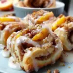 Peach Cobbler Cinnamon Rolls