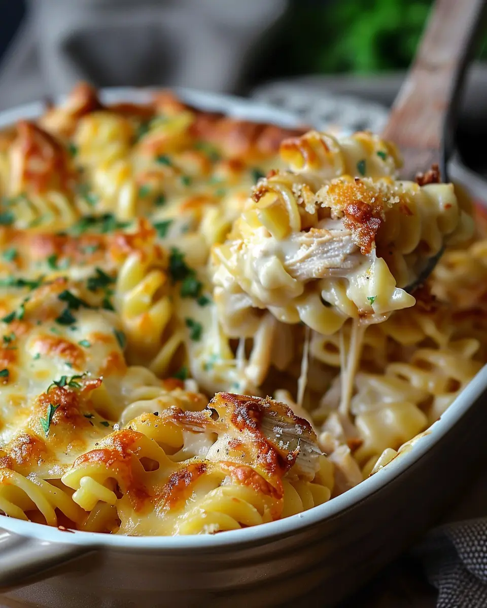 Crazy Good Chicken Pasta Casserole Recipe with Turkey Bacon Delight