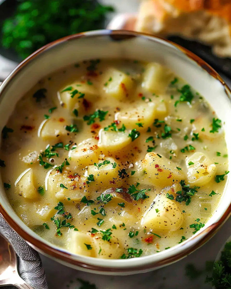 Best Hangover Cure: Savory Garlic Potato Soup with Turkey Bacon