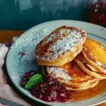 Jam doughnut pancakes