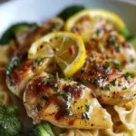 Cowboy Butter Lemon Bowtie Chicken with Broccoli