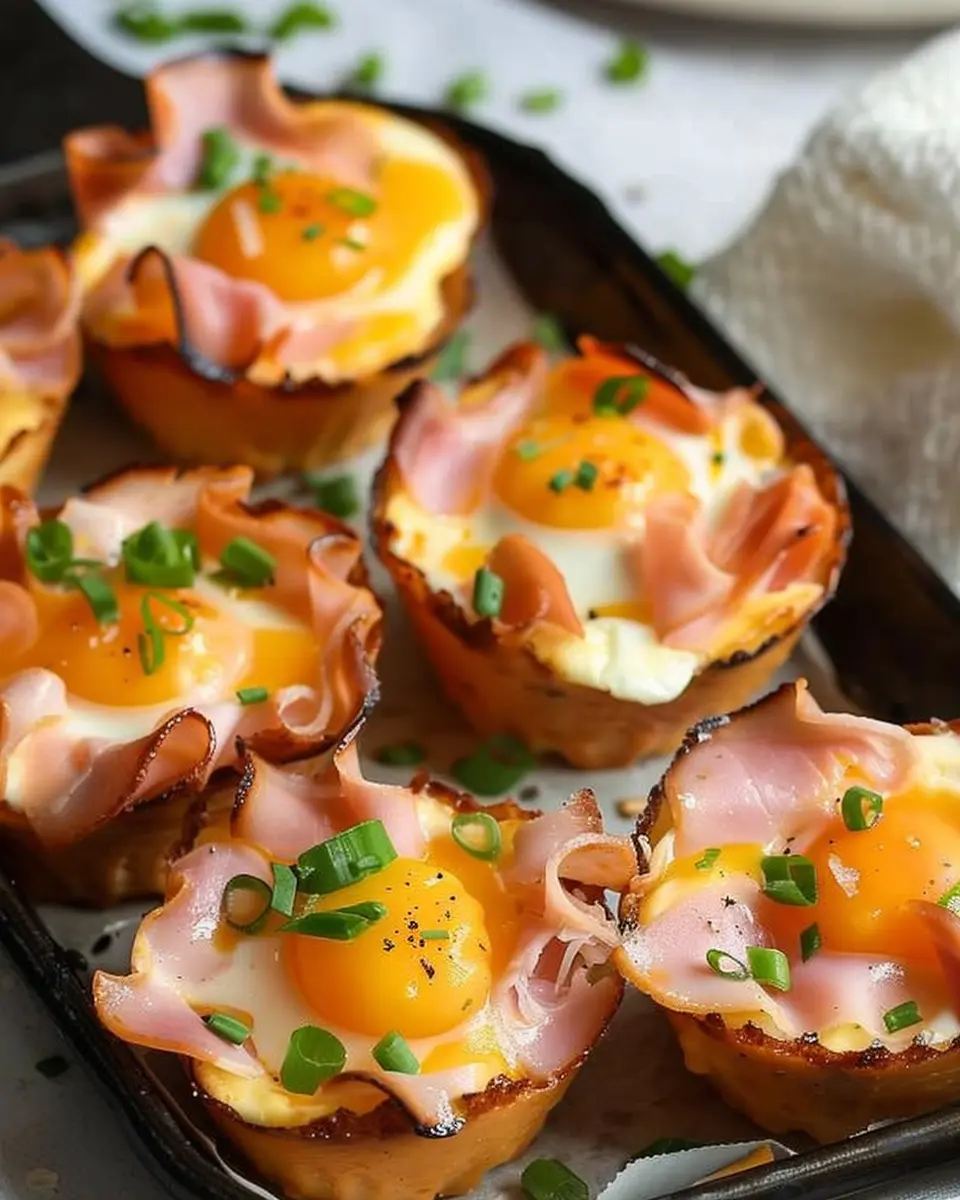 Ham and Cheese Egg Cups with Turkey Bacon: Easy Baking Delight