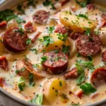 Creamy Cajun Potato Soup with Andouille Sausage