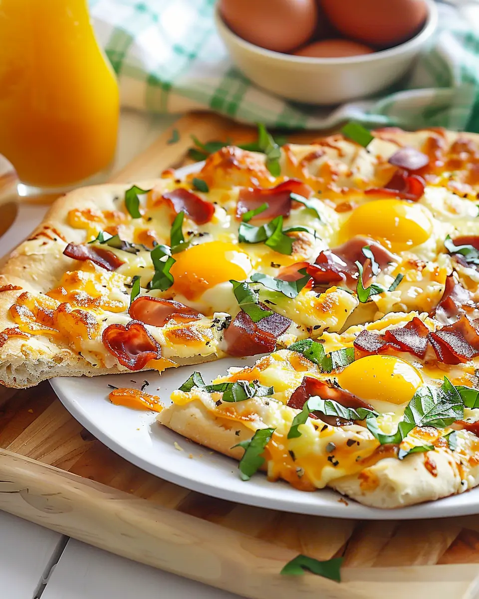 Breakfast Pizza: Easy Recipe with Turkey Bacon and Chicken Ham