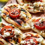 Grilled Tomato Feta Pizzettes