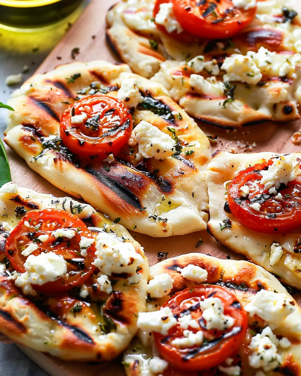 Grilled Tomato Feta Pizzettes: Easy Yet Indulgent Delight