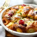 Overnight Croissant Breakfast Casserole