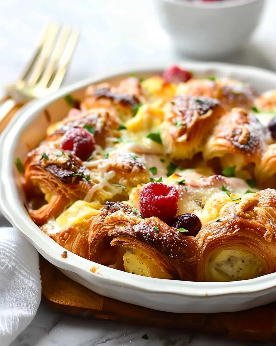 Overnight Croissant Breakfast Casserole: Easy, Indulgent, and Filling